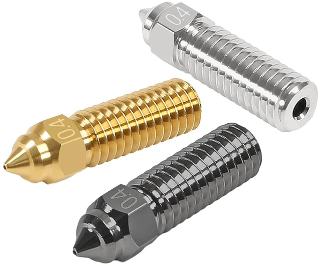 Alt view image 4 of 6 - 12PCS K1 Nozzles Kit 0.4mm /1.75 mm 3D Printer 4PCS Hardened Steel Nozzle+ 4PCS Copper Alloy Nozzle+ 4PCS Brass 0.4mm Nozzles Kit for K1, K1 MAX,CR-M4