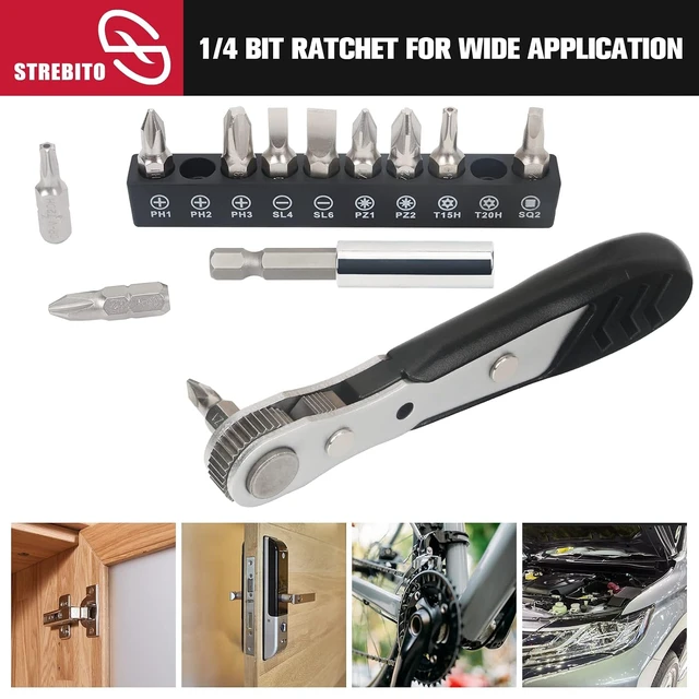 Alt view image 5 of 7 - Mini Ratchet Set 12-Piece 1/4 Right Angle Screwdriver Set