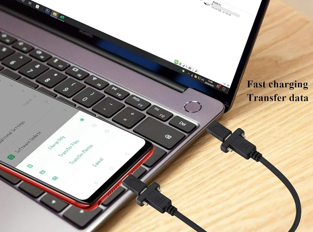 Alt view image 5 of 7 - USB C to 3.1Type C Panel Mount Screw Cable Gen 2 (3A) USB 3.1 Type C Female to Female Panel Mount Cable, Supports Charging,Data,Audio,Video Cable for Laptop,Tablet,Mobile Phone(0.3M/1ft)
