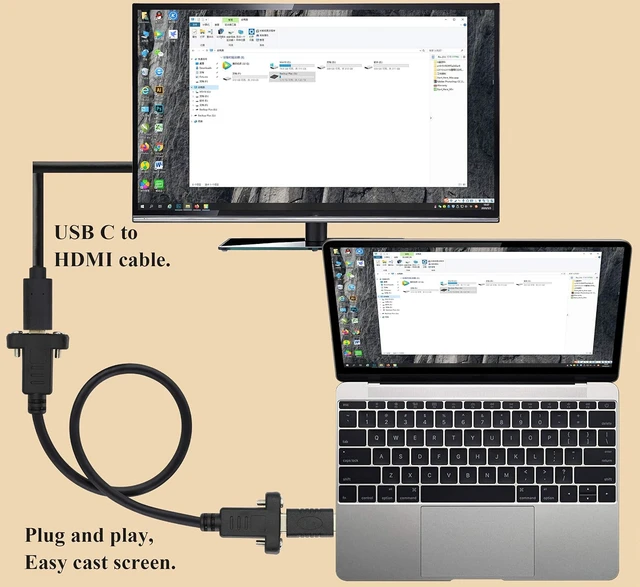 Alt view image 6 of 7 - USB C to 3.1Type C Panel Mount Screw Cable Gen 2 (3A) USB 3.1 Type C Female to Female Panel Mount Cable, Supports Charging,Data,Audio,Video Cable for Laptop,Tablet,Mobile Phone(0.3M/1ft)