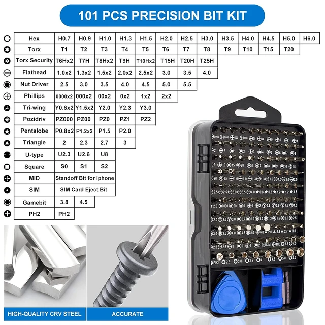 Alt view image 7 of 7 - Precision Magnetic Screwdriver Set 124-Piece Electronics Tool Kit
