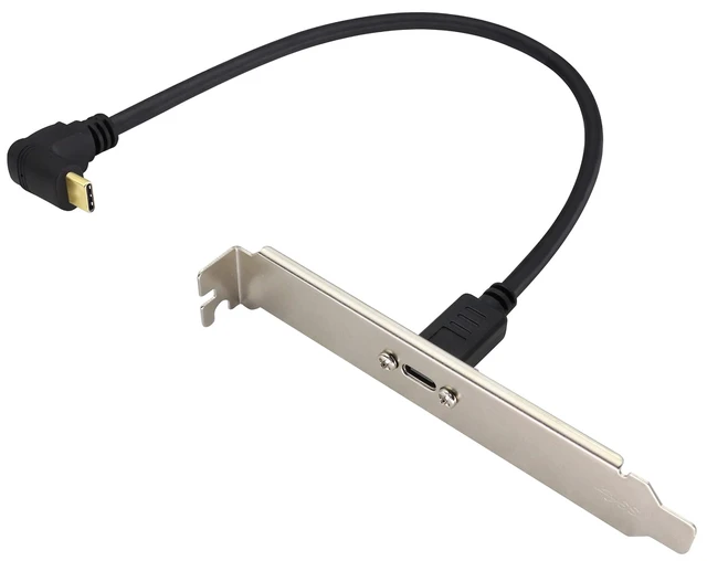 Alt view image 5 of 7 - Up&Down Angle 3.1Type C Gen 2 Cable (3A) 90 Degree USB 3.1 Type C Male to Female Panel Mount Screw Cable, Supports Charging,Data,Audio,Video Cable for Laptop,Tablet,Mobile Phone(0.3M/1ft)