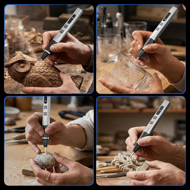 Alt view image 5 of 7 - Engraving Pen for Metal Wood Glass Plastic, 47 in 1 Engraving Kit
