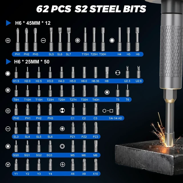 Alt view image 5 of 7 - Magnetic Screwdriver Set, 67-in-1 Ratcheting Screwdriver Set