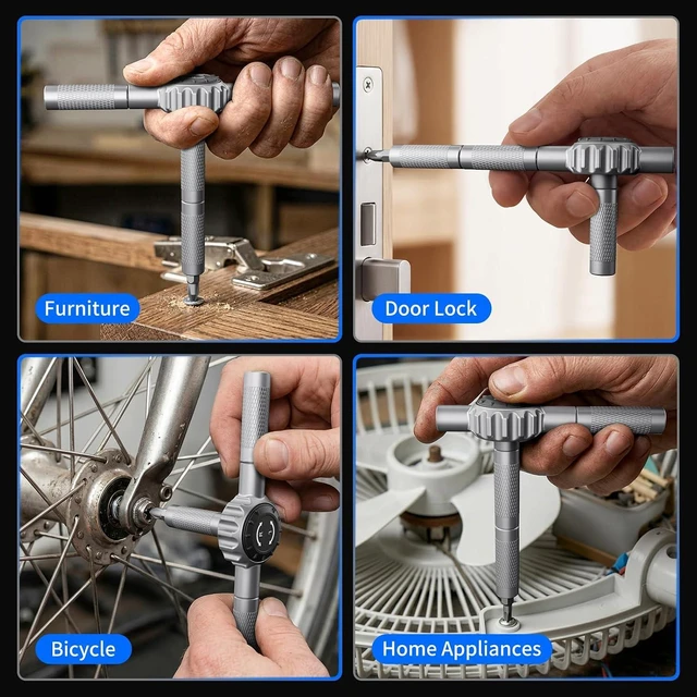 Alt view image 6 of 7 - 71 in 1 T-Handle Ratchet Screwdriver Set, Magnetic Screwdriver Set