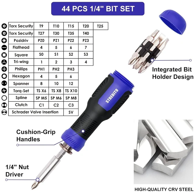 Alt view image 2 of 7 - 191-Piece Multi-Bit Screwdriver, Precision Screwdriver Set(Blue)