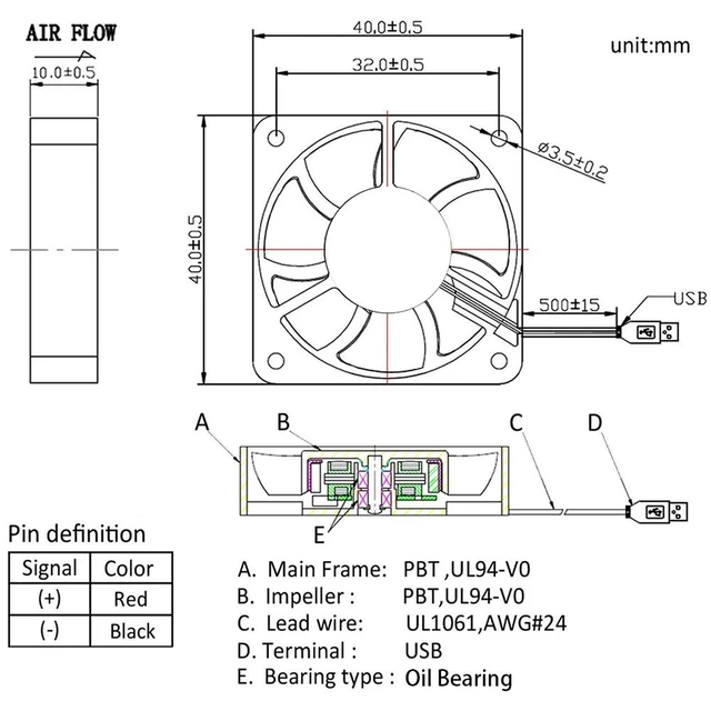 Alt view image 4 of 6 - 4 Pack USB Brushless Cooling Fan 40mm High Performance DC 5V Speed 4200 RPM for Small Appliances Series Replacement For Desktop