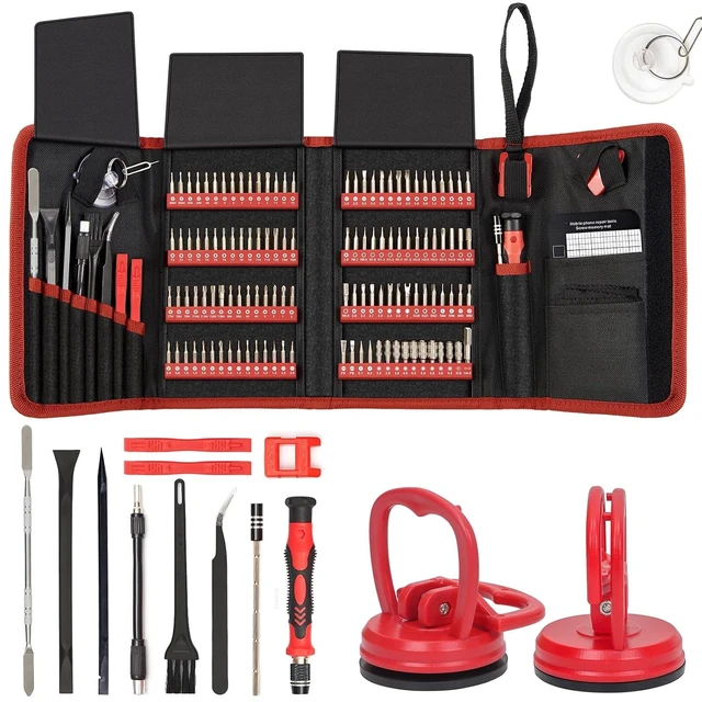 Main image of Precision Screwdriver Set 142-Piece + 2-Piece Suction Cups Bundle, LCD Screen Remover for Computer, iPhone, Laptop, Cell Phone, Macbook, PS4/5, Tablet Electronics Repair