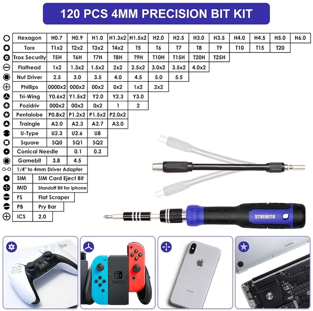 Alt view image 3 of 7 - 191-Piece Multi-Bit Screwdriver, Precision Screwdriver Set(Blue)