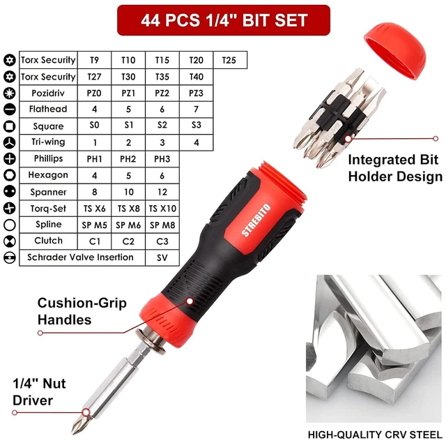 Alt view image 2 of 7 - 191-Piece Multi-Bit Screwdriver, Precision Screwdriver Set(Red)