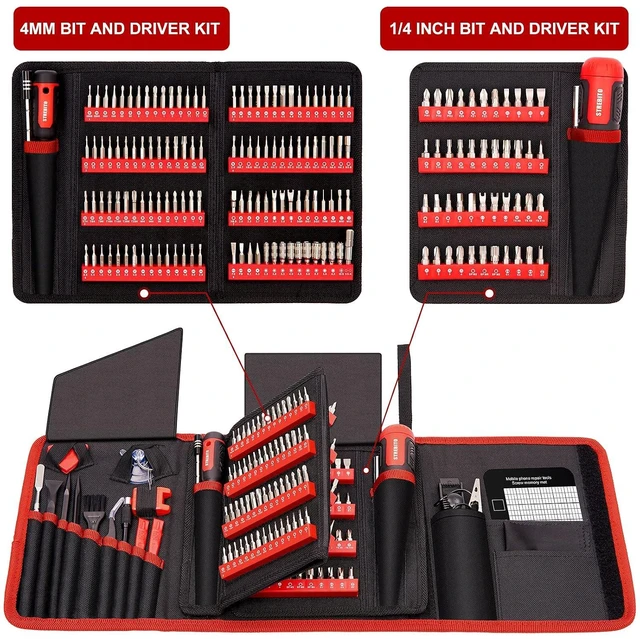Alt view image 5 of 7 - 191-Piece Multi-Bit Screwdriver, Precision Screwdriver Set(Red)