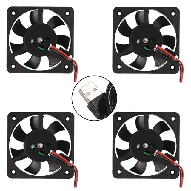 Alt view image 6 of 7 - 50mm Fan 5V USB Brushless DC Cooling Fan, 4 Pack Speed 4200 RPM Fan for Small Appliances Series Replacement (4 PCS 5010 5V USB)