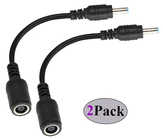 Alt view image 3 of 7 - Tip Laptop Power Adapter Cable DC 7.4mm x 5.0mm Female to 4.5mm x3.0mm Male Charging Connector Power Converter Cable DC Jack for HP Notebook Adapter Replacement Power Cord(15.8cm/2Pack)