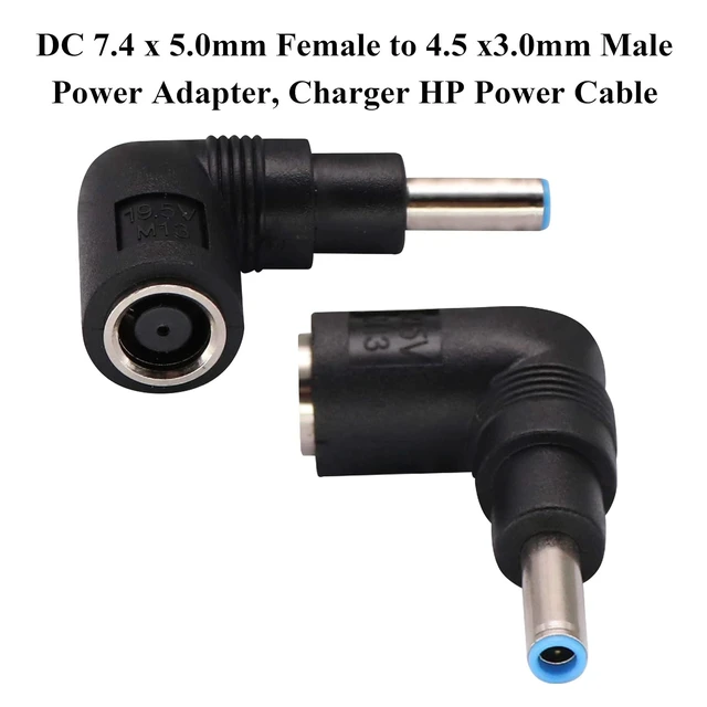 Alt view image 4 of 7 - 90 Degree Laptop Power Adapter 90 Degree DC 7.4mm x 5.0mm Female to 4.5mm x3.0mm Male Charging DC Power Converter for HP Notebook Adapter Replacement Power Adapter (2Pack)