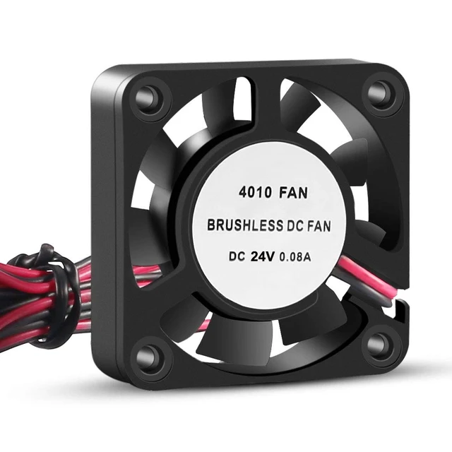 Alt view image 5 of 7 - 3D Printer Cooling Fan, 40mm x 40mm x 10mm Blower Cooling Fan with 2 Pin Terminal for Hotend Extruder Heatsinks Makerbot MK7 MK8 CPU Chip (24V 0.06A)