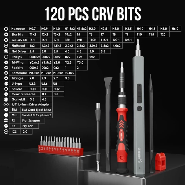 Alt view image 3 of 7 - Electric Screwdriver, 144-in-1 Precision Screwdriver Set