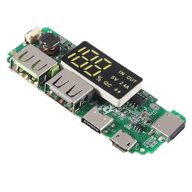 Alt view image 2 of 6 - 4pcs 18650 Charging Board Dual USB 5V 2.4A Mobile Power Bank Module 186 50 Lithium Battery Charger Board with Overcharge Overdischarge Short Circuit Protection DIY USB Power Bank Board