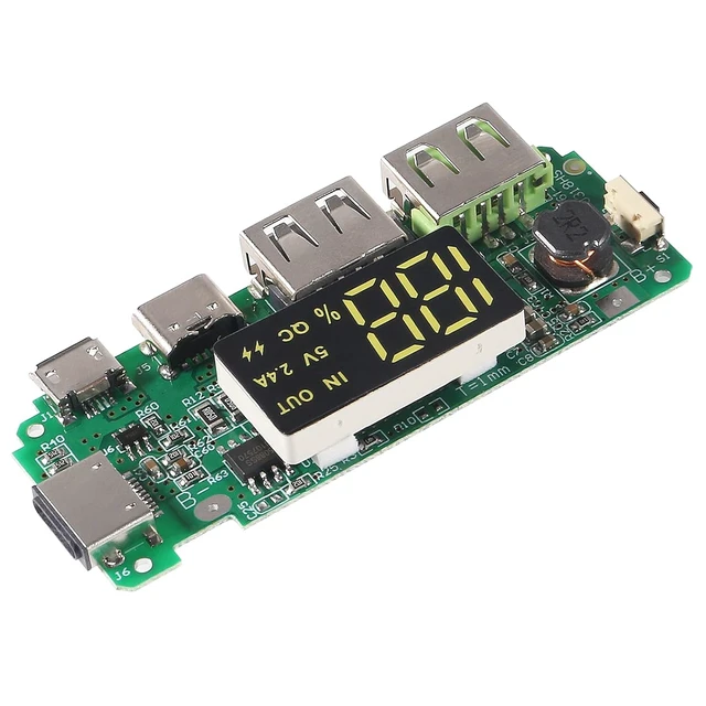 Alt view image 3 of 6 - 4pcs 18650 Charging Board Dual USB 5V 2.4A Mobile Power Bank Module 186 50 Lithium Battery Charger Board with Overcharge Overdischarge Short Circuit Protection DIY USB Power Bank Board