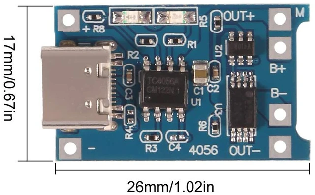 Alt view image 2 of 6 - 6PCS TP4056 Type-C USB Charging Module 5V 1A 18650 Lithium Battery Charging Board Power Charger Board with Protection