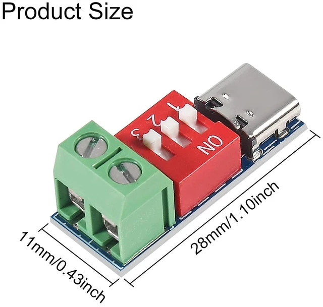 Alt view image 2 of 6 - 2PCS USB-C PD Trigger Board Module PD/QC Decoy Board Fast Charge USB Type-c to 12v High Speed Charger Power Delivery Boost Module