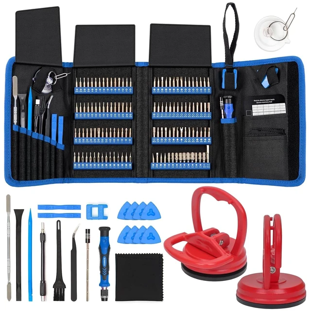 Main image of Precision Screwdriver Set 142-Piece + 2-Piece Suction Cups Bundle, LCD Screen Remover for Computer, iPhone, Laptop, Cell Phone, Macbook, PS4/5, Tablet Electronics Repair