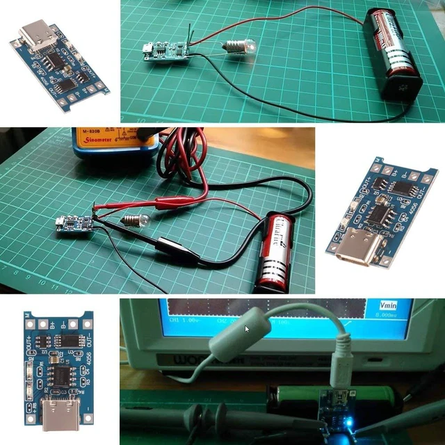 Alt view image 6 of 6 - 6PCS TP4056 Type-C USB Charging Module 5V 1A 18650 Lithium Battery Charging Board Power Charger Board with Protection
