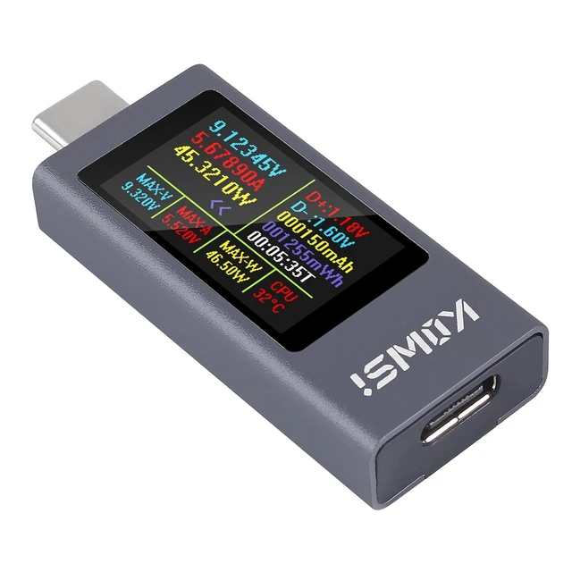Alt view image 2 of 7 - 1PCS USB C Tester Power Meter, 4-30V 0-12A Type-C PD Tester Digital Multimeter, Voltage and Current Tester Meter Voltmeter, Power Bank Capacity USB Cable Charger Detector (KWS-2303C)