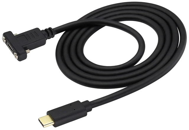 Alt view image 4 of 7 - USB 3.1 Type C Panel Mount Extension Adapter Cable Gen 2 USB Type C 3.1 Female Panel Mount to Male Cable,Supports Charging,Data,Audio,Video Cable for Samsung Note10,MacBook Air(1M/3ft)