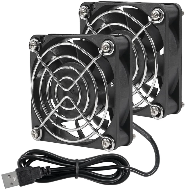 Main image of 2-Pack 60mm x 15mm USB Fan 5V Brushless DC Cooling Fans with Cooling Fan Grill 60mm for PC Computer Case Cooler Raspberry Pi Radiator Ventilation