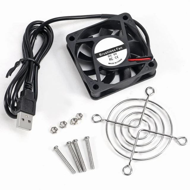 Alt view image 4 of 7 - 2-Pack 60mm x 15mm USB Fan 5V Brushless DC Cooling Fans with Cooling Fan Grill 60mm for PC Computer Case Cooler Raspberry Pi Radiator Ventilation