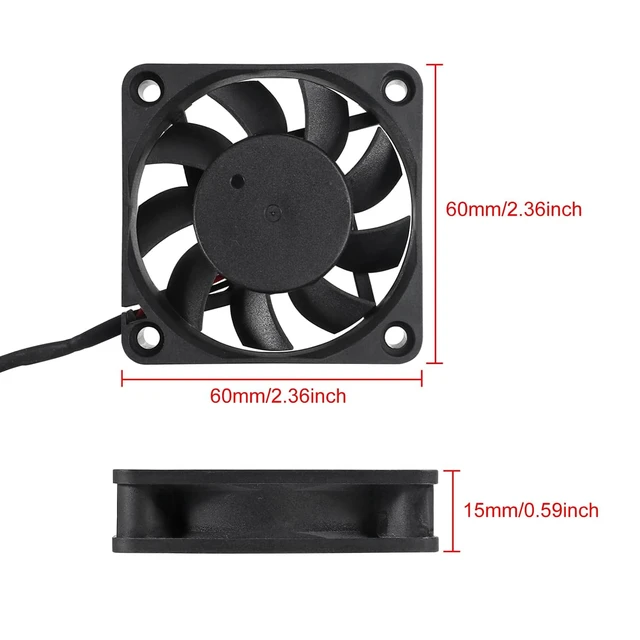 Alt view image 2 of 7 - 2-Pack 60mm x 15mm USB Fan 5V Brushless DC Cooling Fans with Cooling Fan Grill 60mm for PC Computer Case Cooler Raspberry Pi Radiator Ventilation