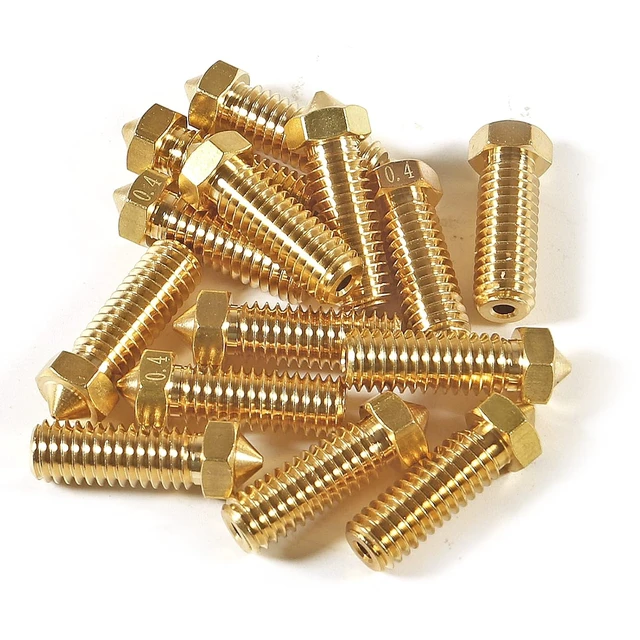Alt view image 3 of 7 - 16PCS 3D Brass Volcano Nozzle M6 Thread Nozzles 0.2mm,0.3mm,0.4mm,0.5mm,0.6mm,0.8mm,1.0mm M6 Printed Head for 1.75mm Filament 3D Printer Parts Volcano Heater Block J-Head Hotend Extruder