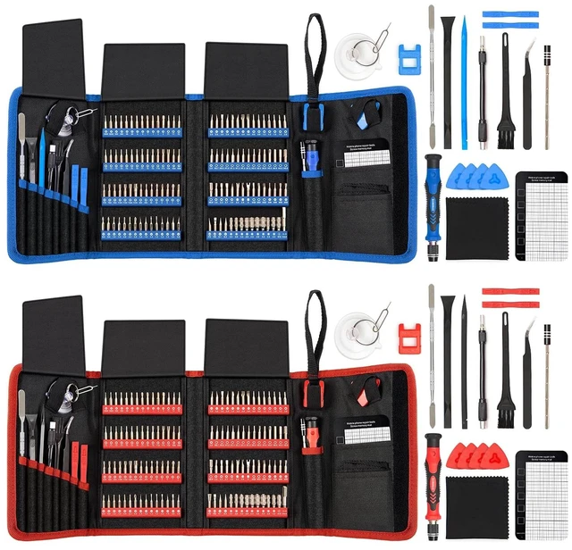 Main image of 142-Piece Electronics Precision Screwdriver with 120 Bits Magnetic Repair Tool Kit for iPhone, MacBook, Computer, Laptop, PC, Tablet, PS4, Xbox, Nintendo, Console Blue&Red