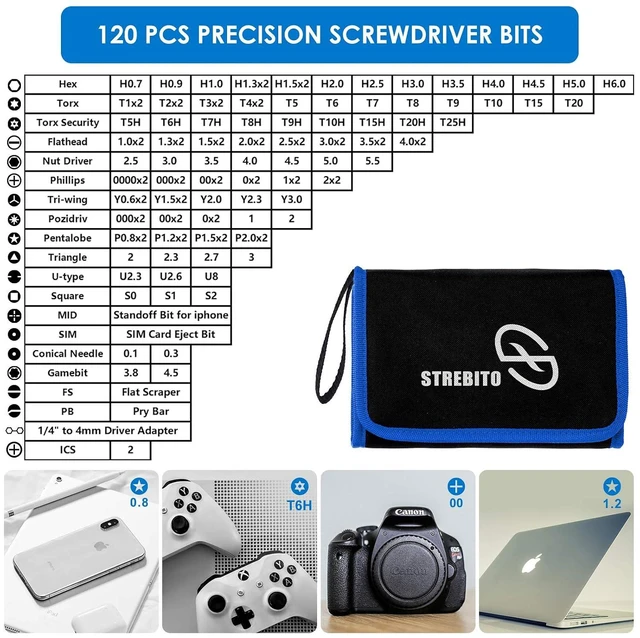 Alt view image 3 of 7 - 142-Piece Electronics Precision Screwdriver with 120 Bits Magnetic Repair Tool Kit for iPhone, MacBook, Computer, Laptop, PC, Tablet, PS4, Xbox, Nintendo, Console Blue&Red