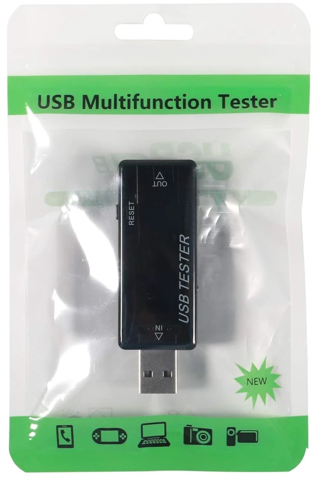 Alt view image 5 of 6 - 8 in 1 USB Tester Voltage and Current Tester 10V 3A Voltmeter Capacity Current Meter Digital Multimeter Current Tester Voltage Detector for Chargers Cables Power Banks
