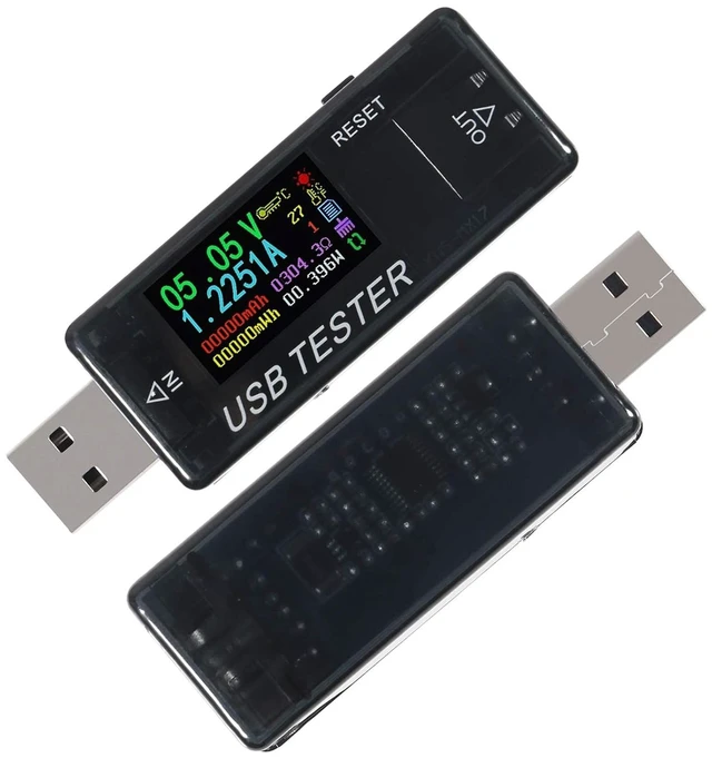 Alt view image 6 of 6 - 8 in 1 USB Tester Voltage and Current Tester 10V 3A Voltmeter Capacity Current Meter Digital Multimeter Current Tester Voltage Detector for Chargers Cables Power Banks