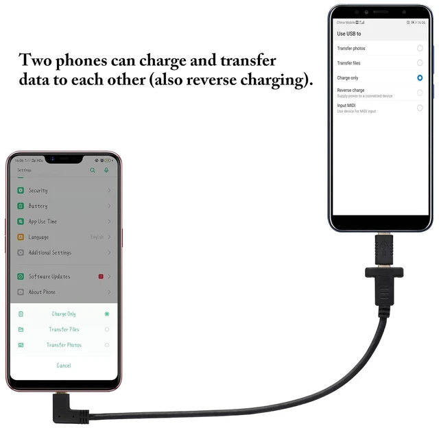 Alt view image 4 of 7 - Right&Left Angled 3.1Type C Cable Gen 2 (3A) 90 Degree USB 3.1 Type C Male to Female Panel Mount Screw Cable,Supports Charging,Data,Audio,Video Cable for Laptop,Tablet,Mobile Phone(0.3M/1ft)