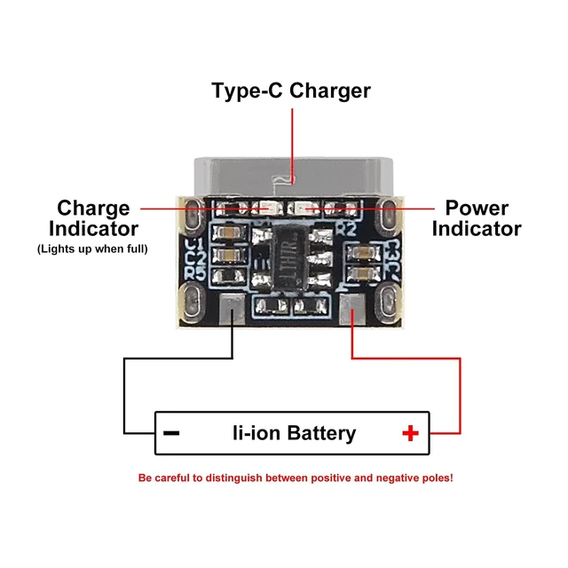 Alt view image 6 of 7 - 20PCS Mini Lithium Battery Charging Board Module 3.7V 4.2V 18650 Lithium Battery Charger Protection Board with Type-C Interface