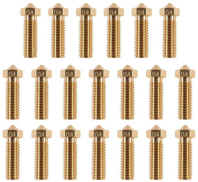 Main image of 20PCS 3D Brass Volcano Nozzle M6 Thread Nozzles 0.4mm M6 Printed Head for 1.75mm Filament 3D Printer Parts Volcano Heater Block J-Head Hotend Extruder