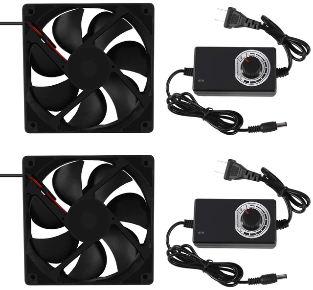 Main image of 2PCS Blower Cooling Fan 120x25mm 110V 220V AC Powered Cooling Fan Dual-Ball Bearings 3 to 12V Speed Controller Fan for Receiver DVR Compatible with PlayStation Xbox Component