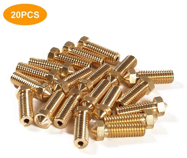 Alt view image 3 of 4 - 20PCS 3D Brass Volcano Nozzle M6 Thread Nozzles 0.4mm M6 Printed Head for 1.75mm Filament 3D Printer Parts Volcano Heater Block J-Head Hotend Extruder