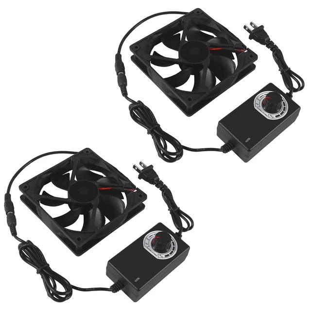 Alt view image 7 of 7 - 2PCS Blower Cooling Fan 120x25mm 110V 220V AC Powered Cooling Fan Dual-Ball Bearings 3 to 12V Speed Controller Fan for Receiver DVR Compatible with PlayStation Xbox Component
