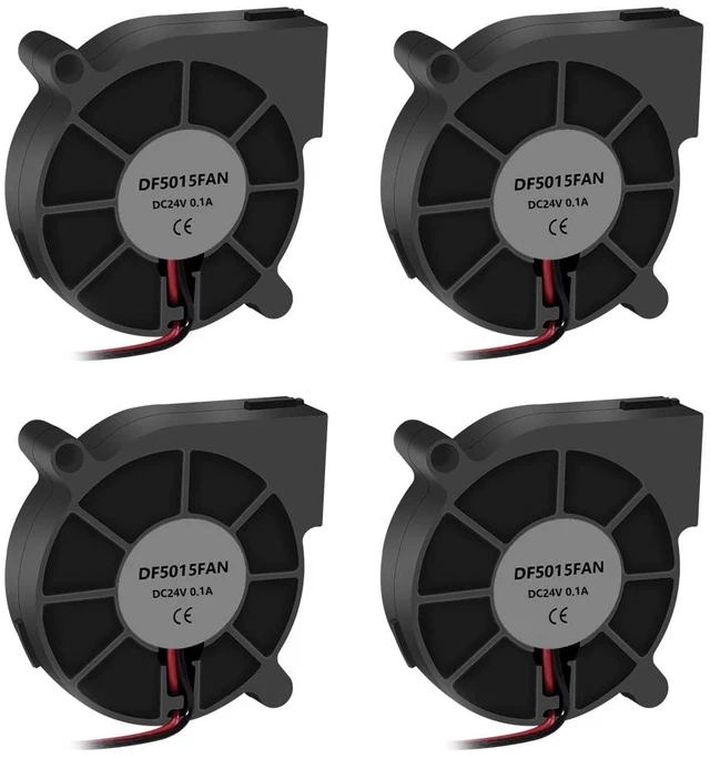 Main image of 4PCS 3D Printer Blower Fan 5015 DC 24V Brushless Cooling Fan Oil Bearing 50x50x15mm Fan with 2 Pin Terminal for Humidifier Aromatherapy Repair Replacement Hotend Extruder Heatsinks(24V 0.1A)