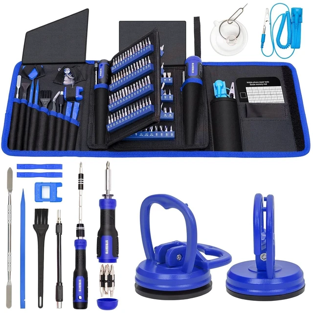 Main image of Precision Screwdriver Set 191-Piece + 2-Piece Suction Cups Bundle, LCD Screen Remover for Computer, iPhone, Laptop, Cell Phone, Macbook, PS4/5, Tablet and Electronics Repair