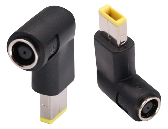 Alt view image 4 of 7 - 90 Degree Tip Adapter Right Angle 7.9mm x 5.5mm to Slim Square tip Power Converter Cable Adapter for Leonvo ThinkPad T440,T540p,X1 Carbon, X240 Dongle Laptop, Standard Power Connector(2 Pack)