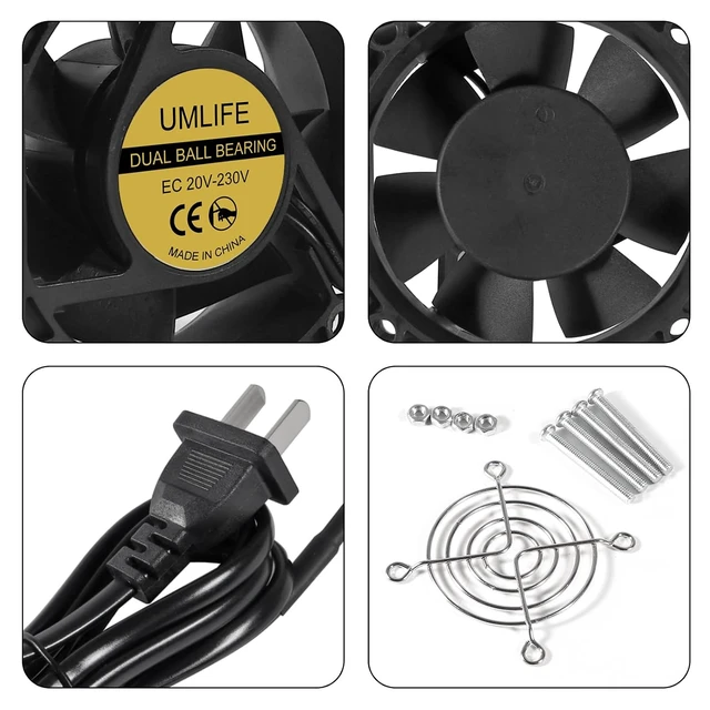 Alt view image 3 of 6 - 1PCS EC Brushless Cooling Fan AC 110V 115V 120V 220V 240V Axial Fan Dual Ball Bearing 60mm x 25mm for DIY Ventilation Exhaust Projects Cooling