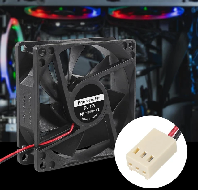 Alt view image 6 of 6 - 4PCS 80mm Fan 12V DC 8025 High Airflow Cooling Fan 2 Wire 3Pin Dual Ball DIY Cooler 12 v Fans for PC Power Supply Electronics Cooling