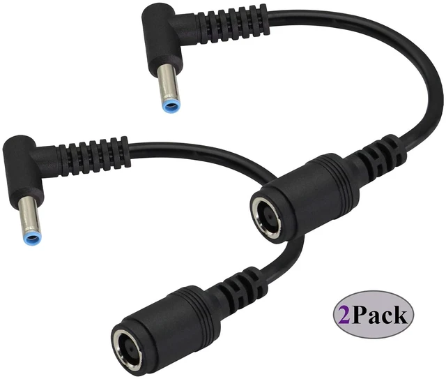 Alt view image 4 of 7 - 90 Degree Tip Laptop Power Cable DC 7.4mm x 5.0mm Female to 4.5mm x3.0mm Male Charging Connector DC Power Converter Cable DC Jack for HP Notebook Adapter Replacement Power Cord(15cm/2Pack)