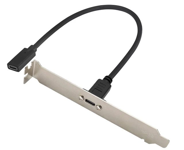 Alt view image 3 of 7 - 3.1Type C to USB C Panel Mount Screw Cable Gen 2 (3A) USB 3.1 Type C Female to Female Panel Mount Cable, Supports Charging,Data,Audio,Video Cable for Laptop,Tablet,Mobile Phone(0.3M/1ft)