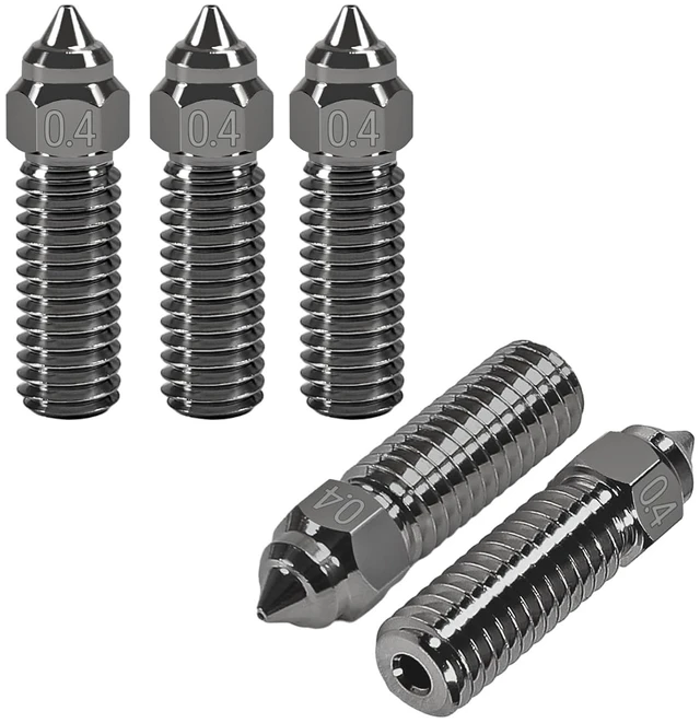 Main image of 5PCS K1 Nozzles 3D Printer Hardened Steel Nozzles 0.4mm, High-Speed Printing and High Flow Extruder Nozzles for K1, K1 Max, CR-M4, CR-10 SE 3D Printers